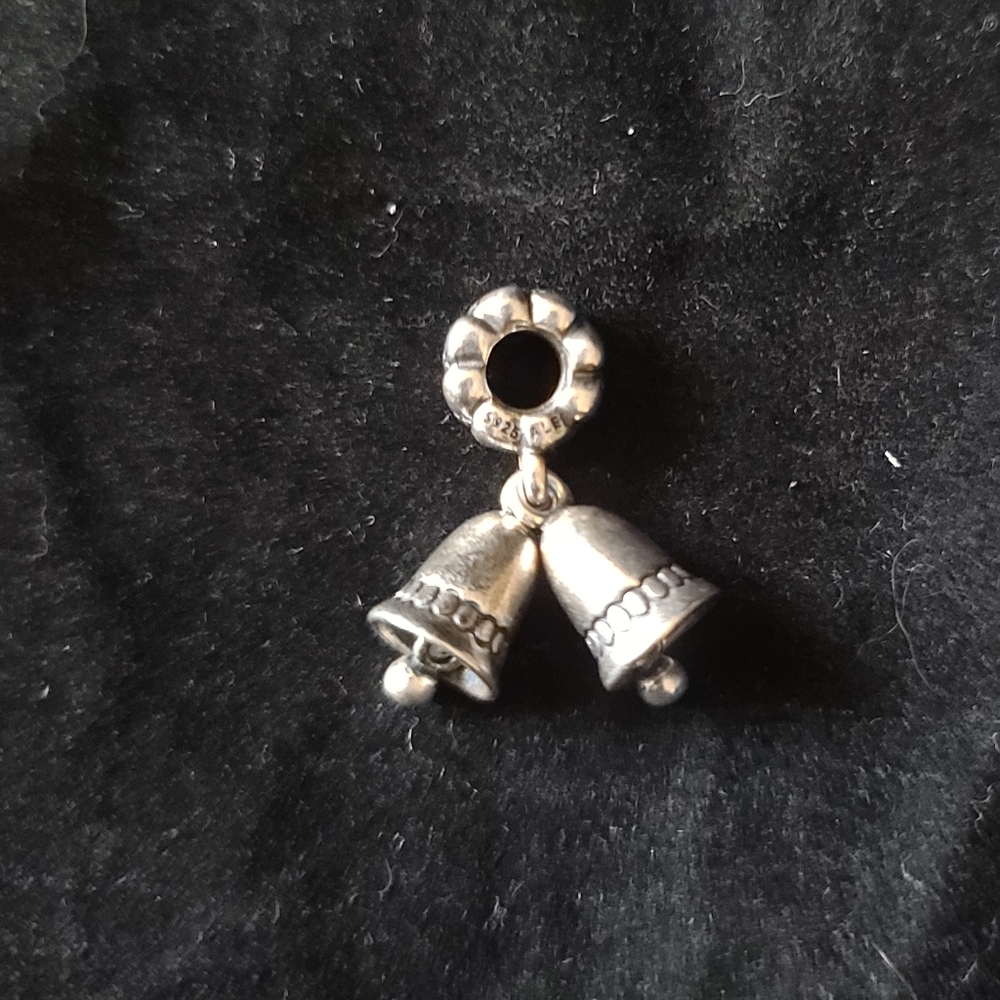 Sterling Silver Wedding Bells Pendant Charm